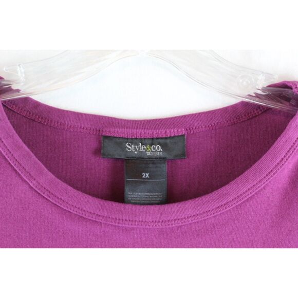 Style & Co Pink Women's Long Sleeve Pullover Shirt Size 2X 026 - Picture 2 of 6